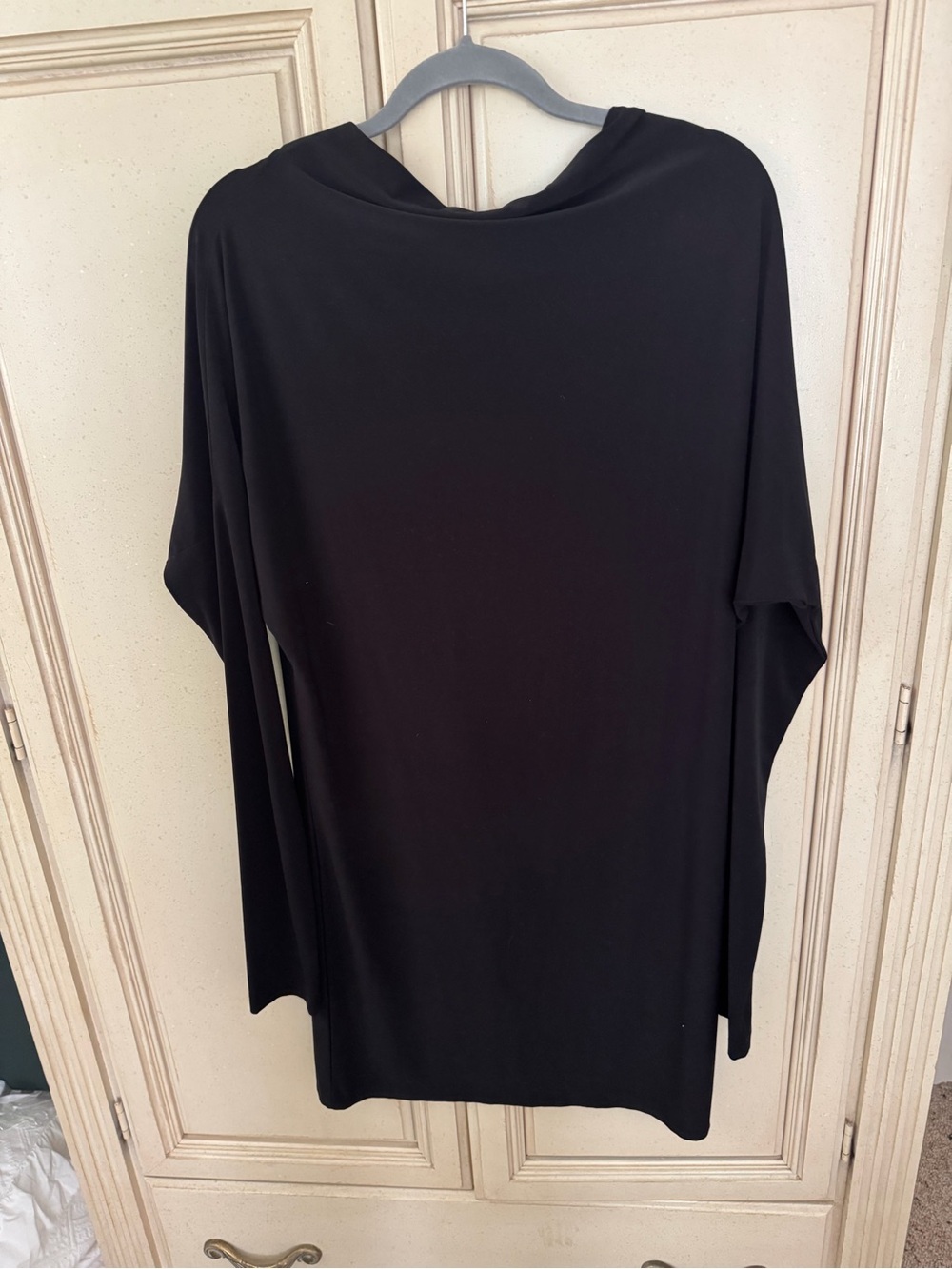 Norma Kamali Black Draped Long-Sleeve Tunic